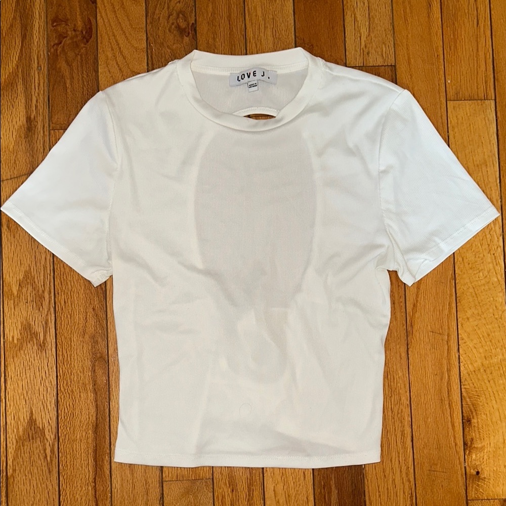 Love J Open-Back White Top